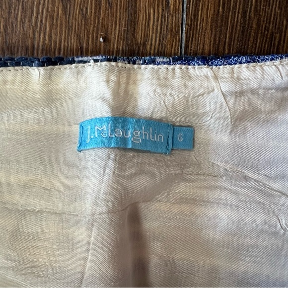 J. McLaughlin Blue & White Striped Searsucker A-Line Side Zip Skirt SZ 6 - Picture 6 of 6